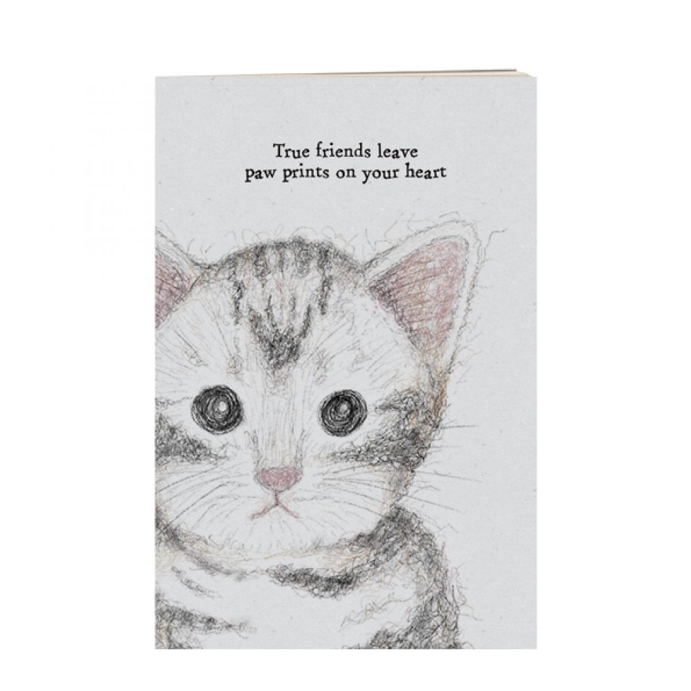 Βιβλιαράκι block print γάτα-True friends 9x14εκ.