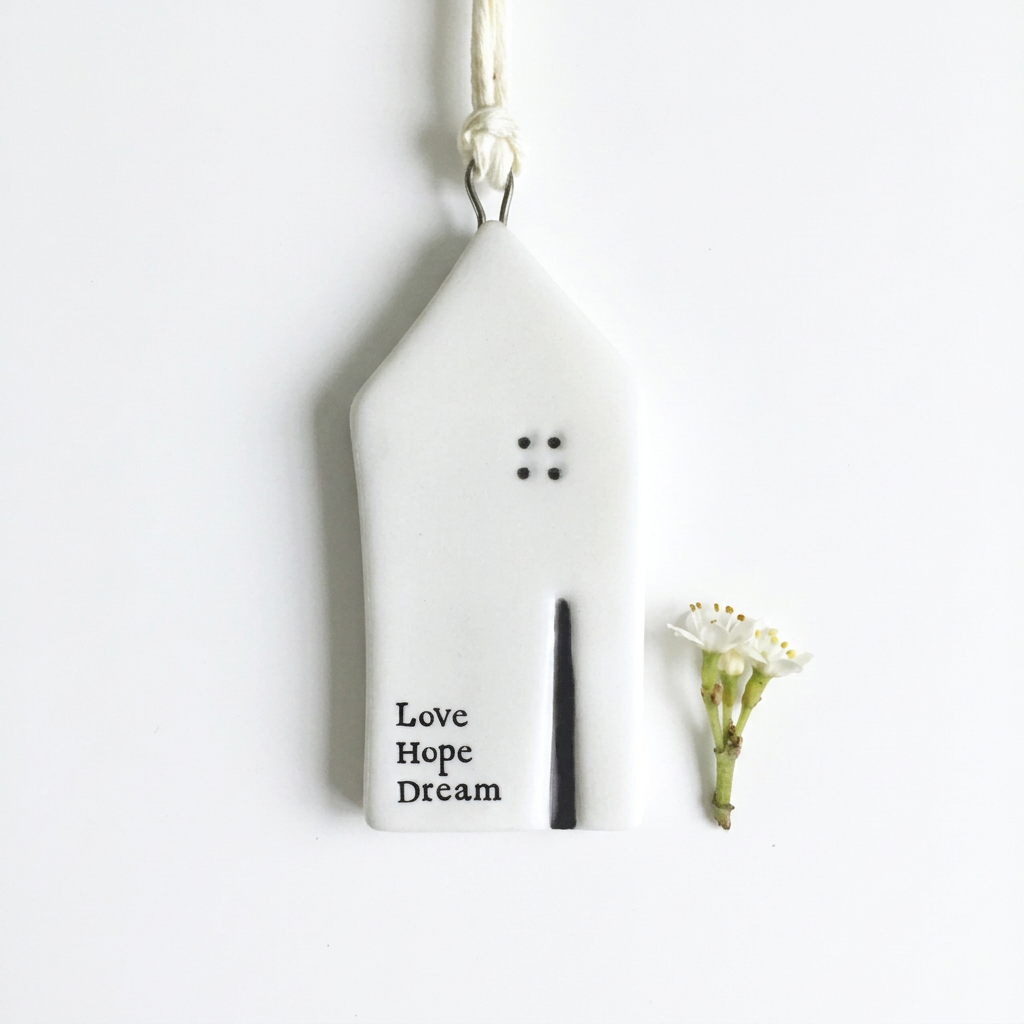 Σπίτι πορσελάνη - μικρό 5,5εκ. Love, hope, dream