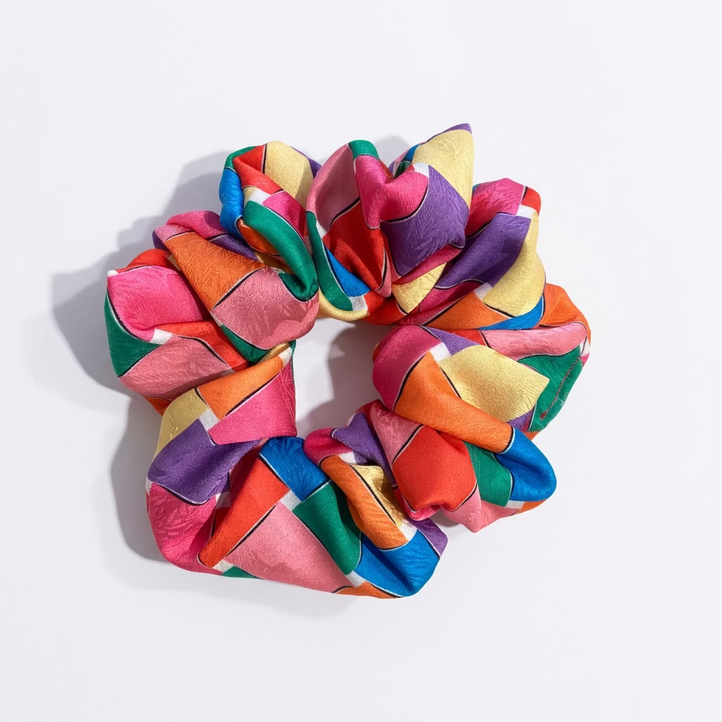 Scrunchie satin rainbow