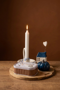 Blue Pumpkin Dreams – Χειροποίητο Κεραμικό Σετ με κερί σόγιας cappuccino