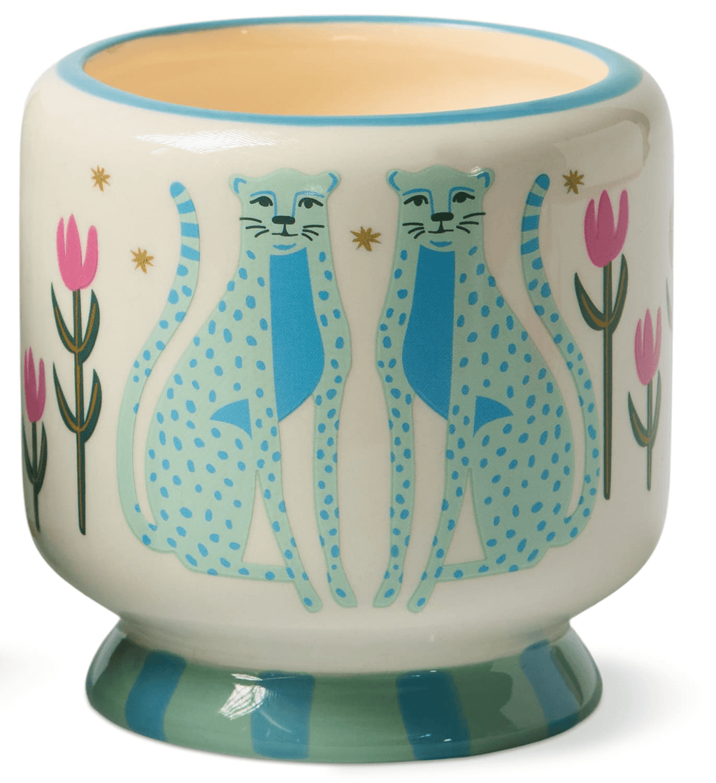 Blue Cheetahs Ceramic Candle - Linen & Orris - Colibri Enso