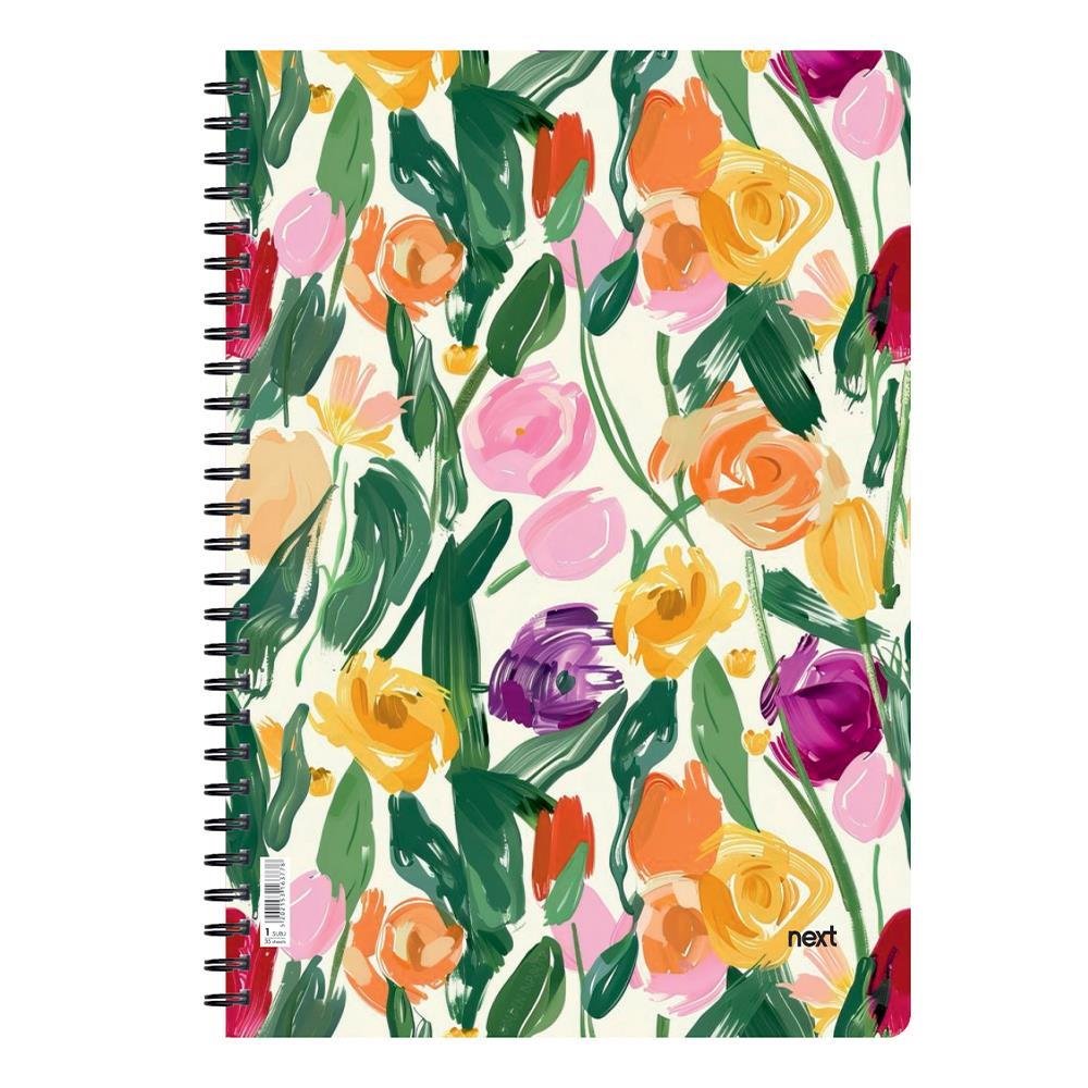 flowers III τετράδιο σπιράλ 3 θέματα 105 φύλλα 21x29εκ. - Colibri Enso