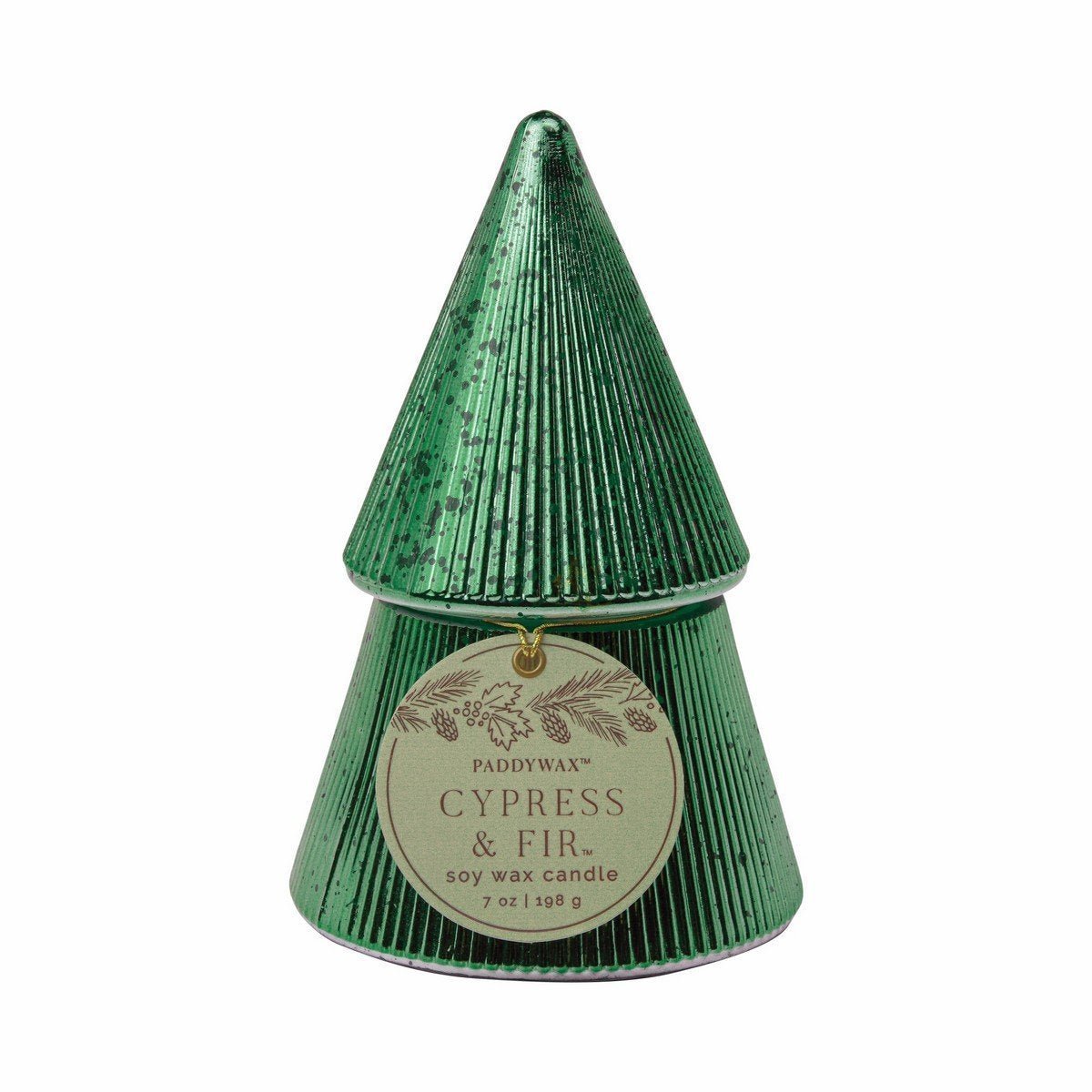 Γυάλινο Κερί σε πράσινο δεντράκι, Cypress & Fir 198gr - Colibri Enso