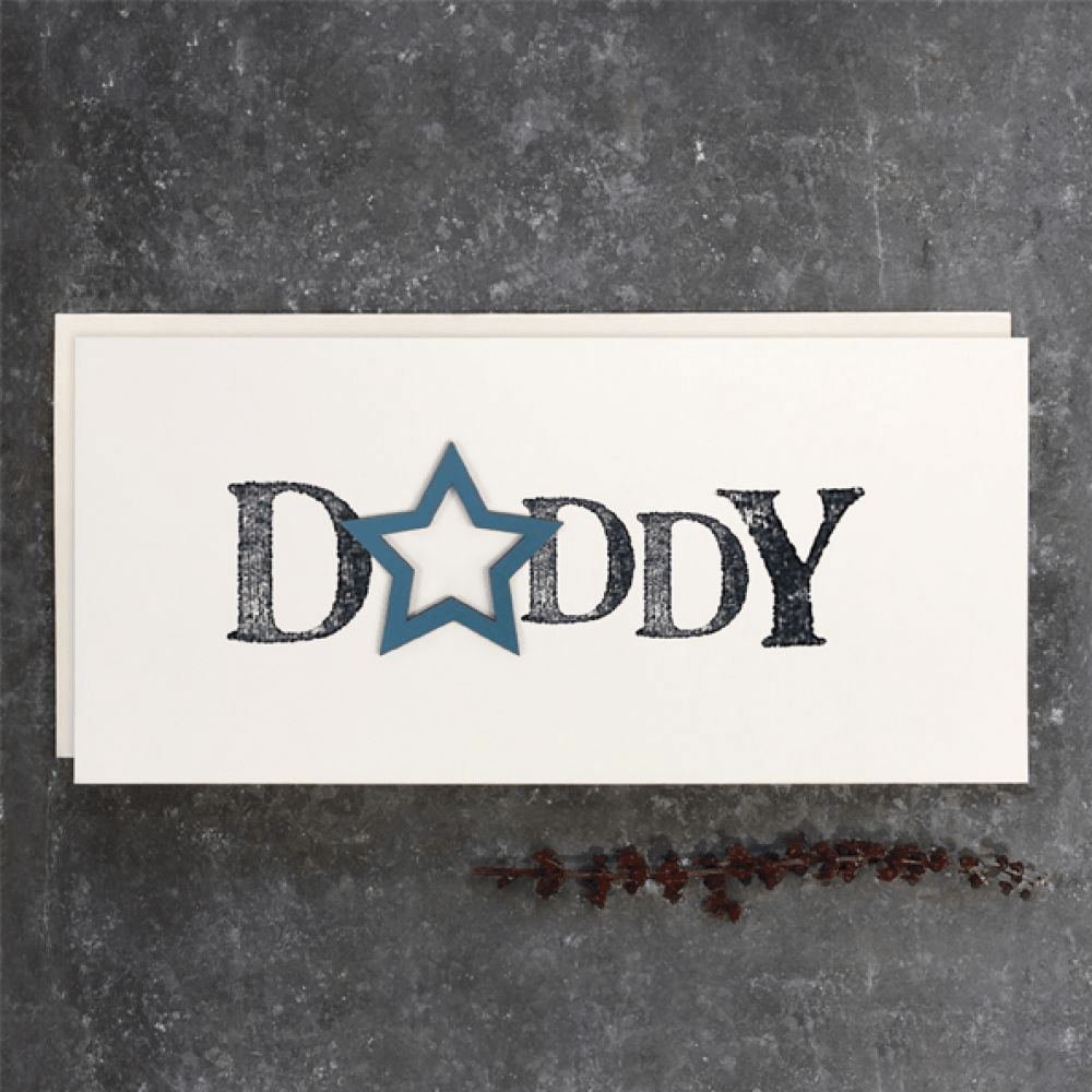 Κάρτα ξύλινο αστέρι -Daddy 10x21 εκ. - Colibri Enso