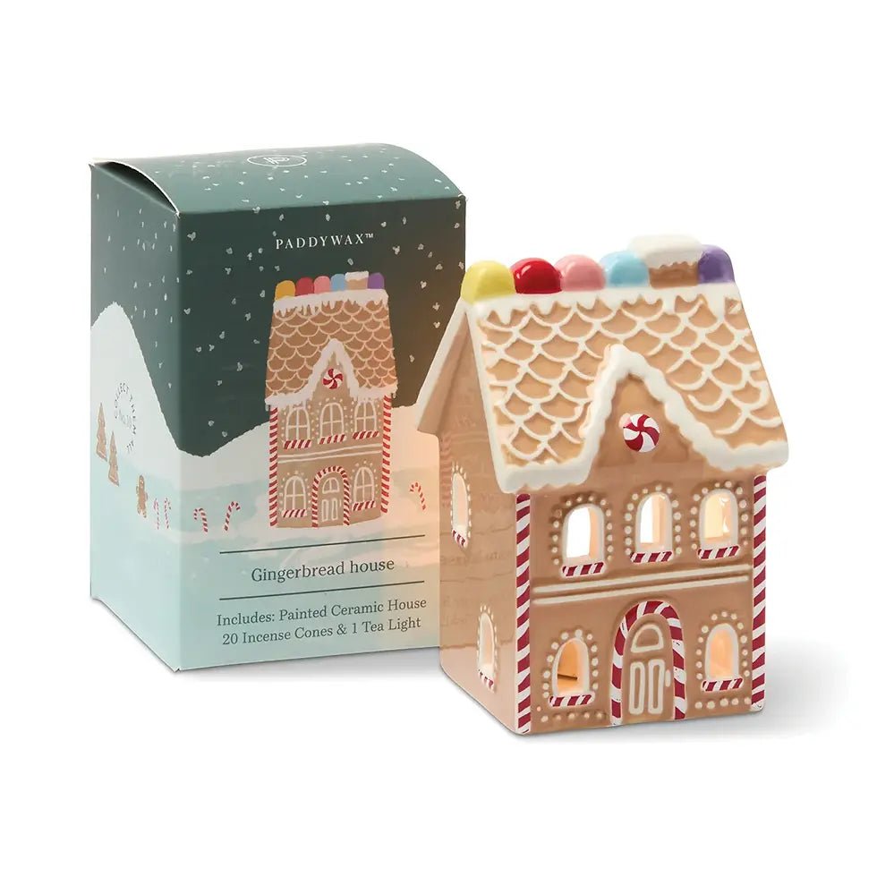 Κεραμικό Σπιτάκι No.10 Gingerbread House Style με Αρωματικούς incense κώνους & Ρεσώ - Colibri Enso