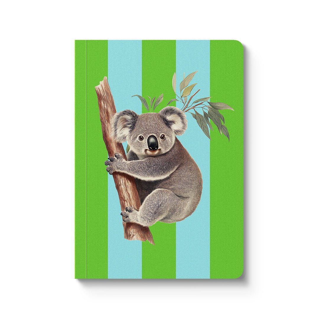 Striped Koala A6 Premium Paperback Notebook - Colibri Enso